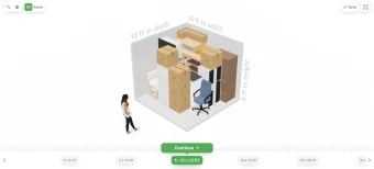SpaceStacker running live on an operator website, a unit filled with the customer's items